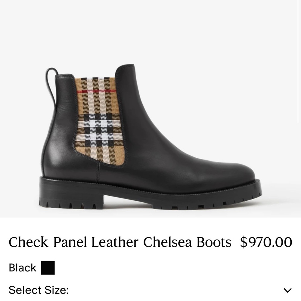 Burberry Black and Tan Ankle Boots